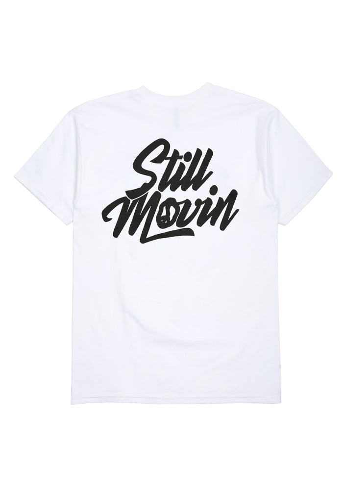 Still Movin Stacked Logo T-Shirt - White