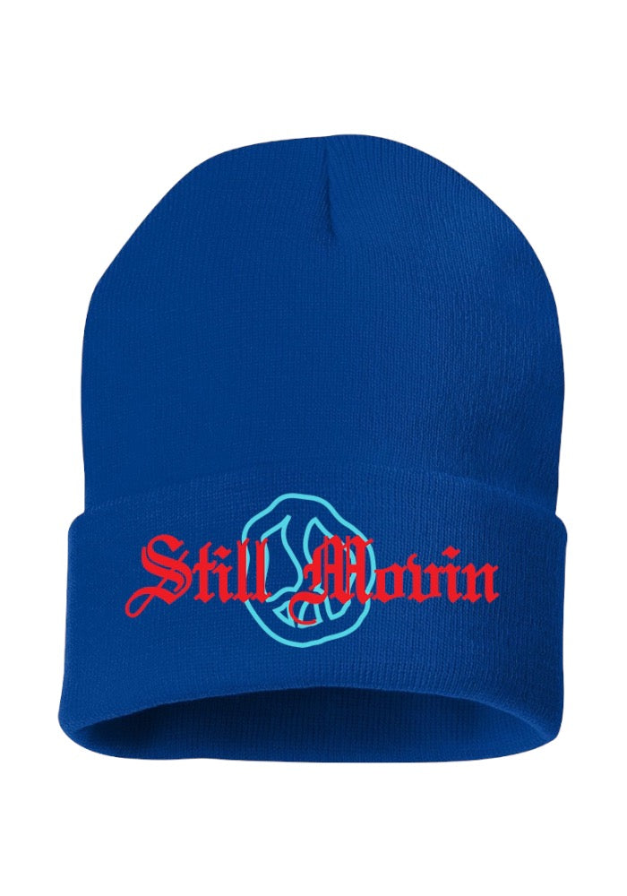 Still Movin Old English Beanie - Blue