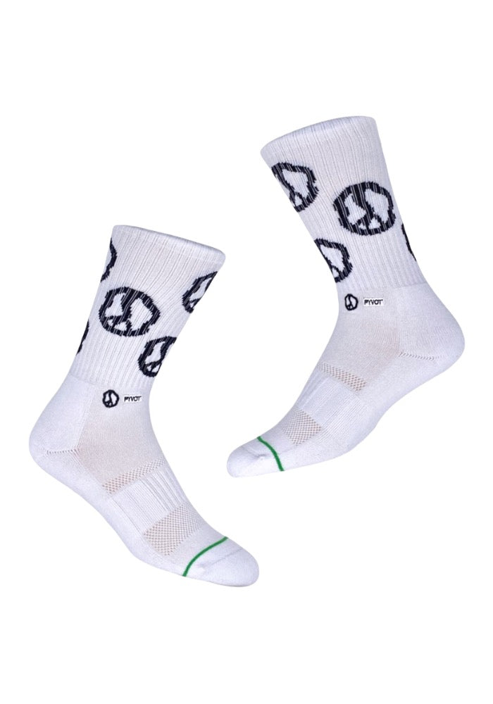 Still Movin x Pyvot Peace Socks - White