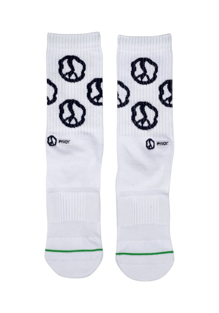 Still Movin x Pyvot Peace Socks - White