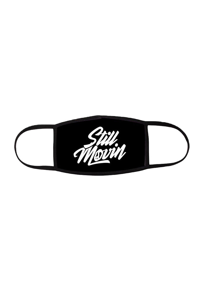 Still Movin Stacked Logo Face Mask - Black